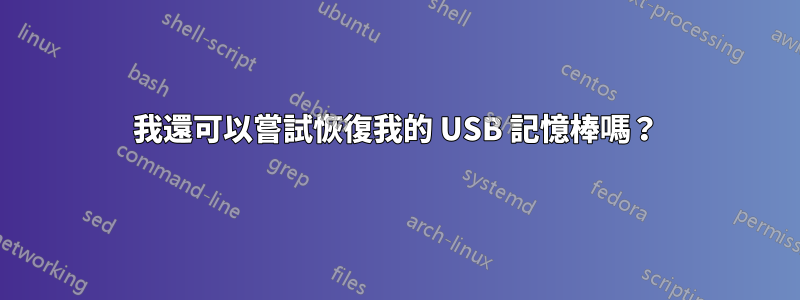 我還可以嘗試恢復我的 USB 記憶棒嗎？