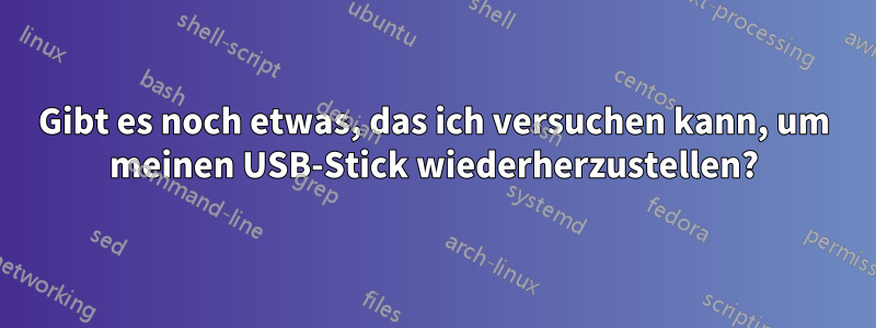 Gibt es noch etwas, das ich versuchen kann, um meinen USB-Stick wiederherzustellen?