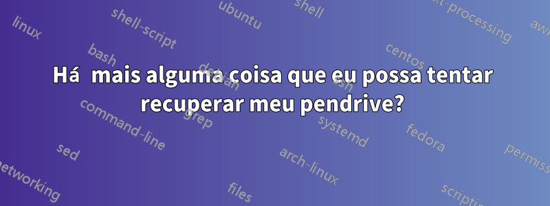 Há mais alguma coisa que eu possa tentar recuperar meu pendrive?