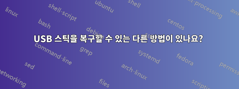 USB 스틱을 복구할 수 있는 다른 방법이 있나요?