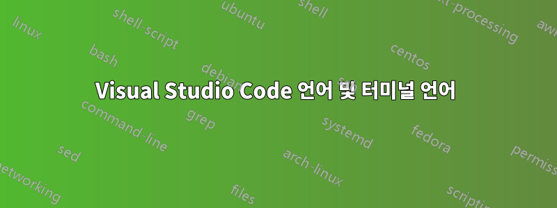 Visual Studio Code 언어 및 터미널 언어