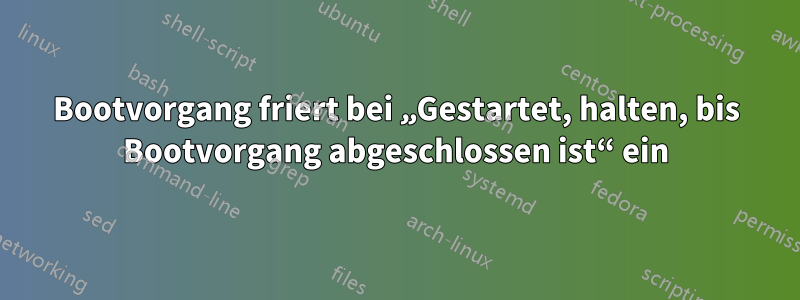 Bootvorgang friert bei „Gestartet, halten, bis Bootvorgang abgeschlossen ist“ ein