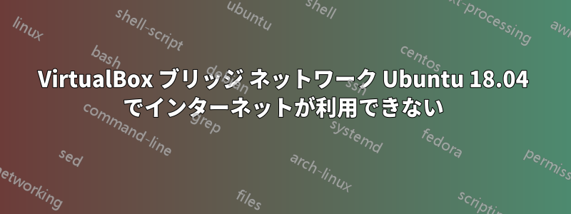 VirtualBox ブリッジ ネットワーク Ubuntu 18.04 でインターネットが利用できない