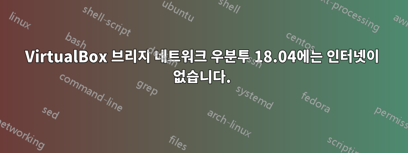 VirtualBox 브리지 네트워크 우분투 18.04에는 인터넷이 없습니다.