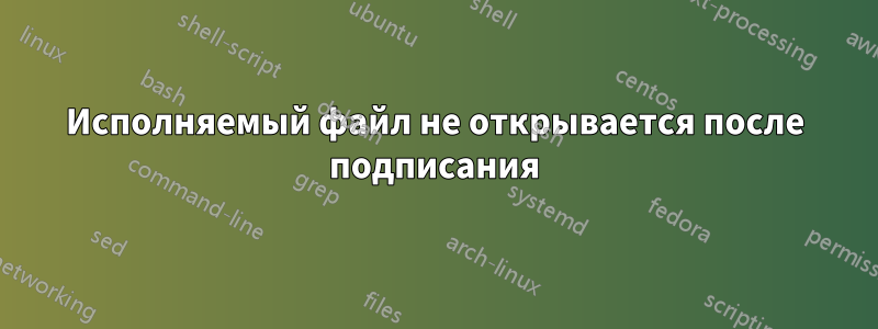 Исполняемый файл не открывается после подписания