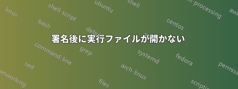 署名後に実行ファイルが開かない