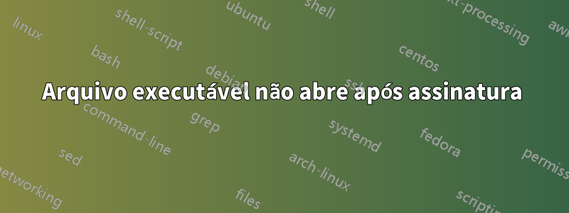 Arquivo executável não abre após assinatura