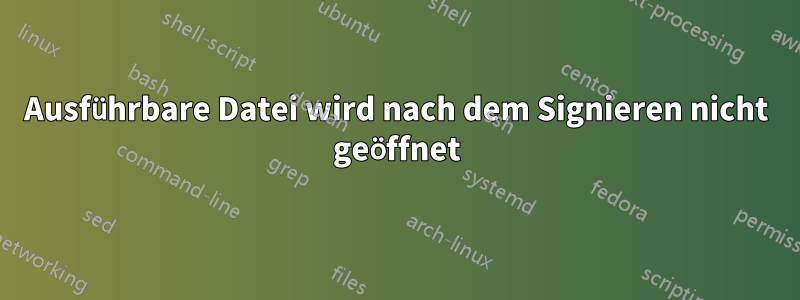 Ausführbare Datei wird nach dem Signieren nicht geöffnet