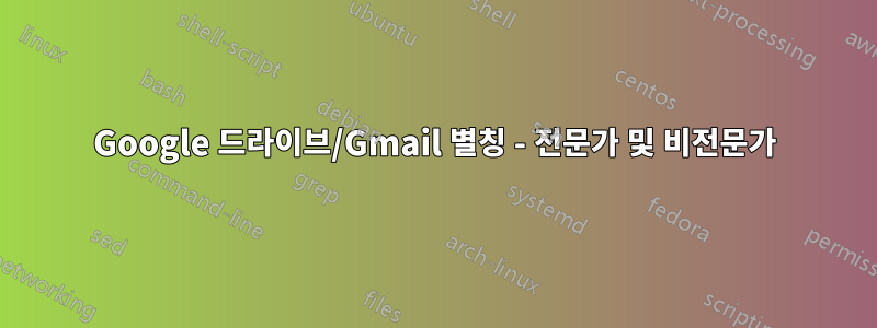 Google 드라이브/Gmail 별칭 - 전문가 및 비전문가