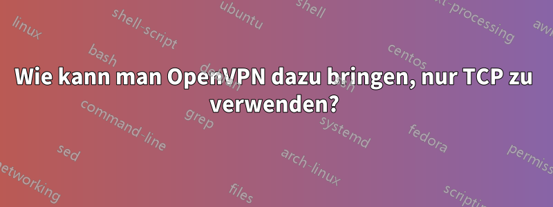 Wie kann man OpenVPN dazu bringen, nur TCP zu verwenden?