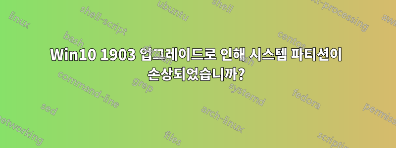 Win10 1903 업그레이드로 인해 시스템 파티션이 손상되었습니까?