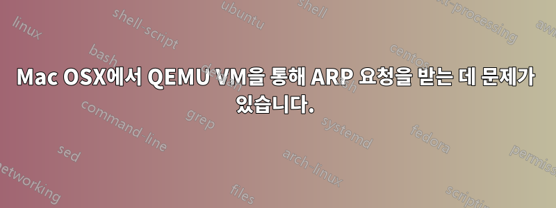 Mac OSX에서 QEMU VM을 통해 ARP 요청을 받는 데 문제가 있습니다.