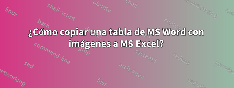 ¿Cómo copiar una tabla de MS Word con imágenes a MS Excel?