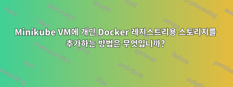 Minikube VM에 개인 Docker 레지스트리용 스토리지를 추가하는 방법은 무엇입니까?