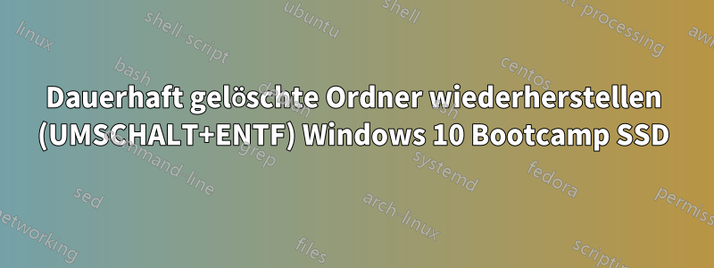 Dauerhaft gelöschte Ordner wiederherstellen (UMSCHALT+ENTF) Windows 10 Bootcamp SSD