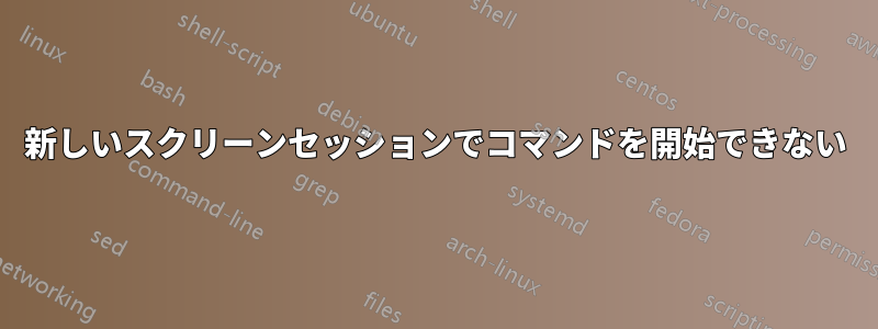 新しいスクリーンセッションでコマンドを開始できない