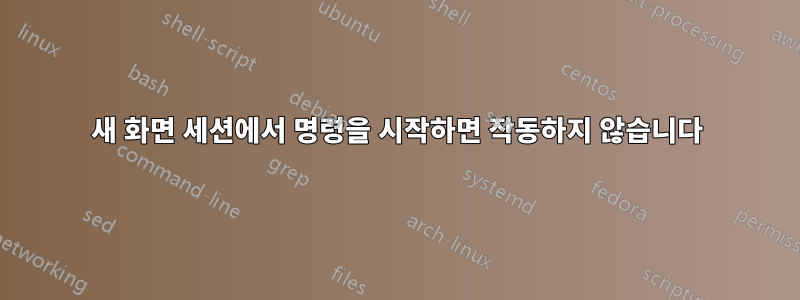 새 화면 세션에서 명령을 시작하면 작동하지 않습니다