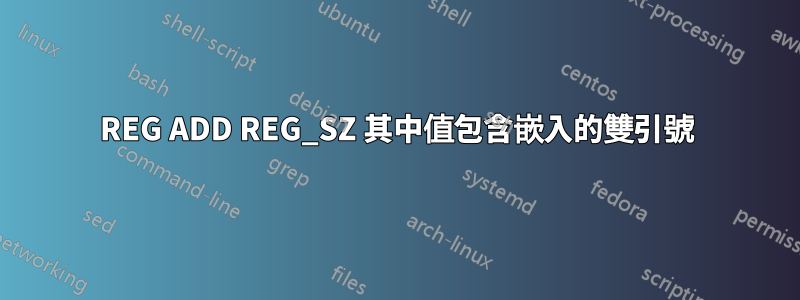 REG ADD REG_SZ 其中值包含嵌入的雙引號