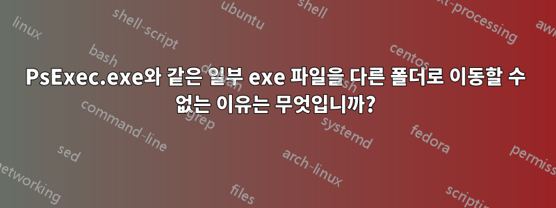 PsExec.exe와 같은 일부 exe 파일을 다른 폴더로 이동할 수 없는 이유는 무엇입니까?