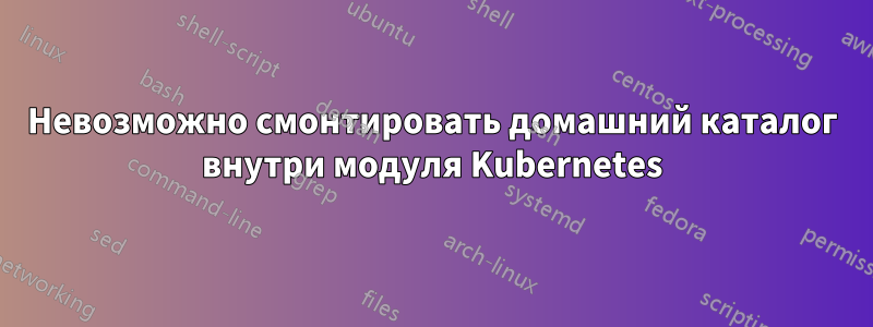 Невозможно смонтировать домашний каталог внутри модуля Kubernetes