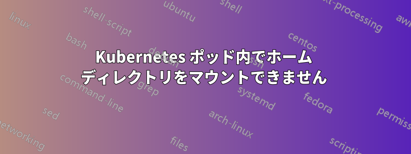 Kubernetes ポッド内でホーム ディレクトリをマウントできません