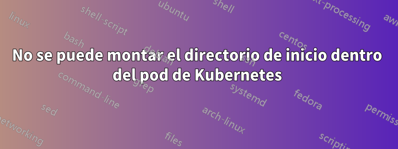 No se puede montar el directorio de inicio dentro del pod de Kubernetes