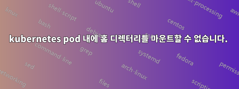 kubernetes pod 내에 홈 디렉터리를 마운트할 수 없습니다.