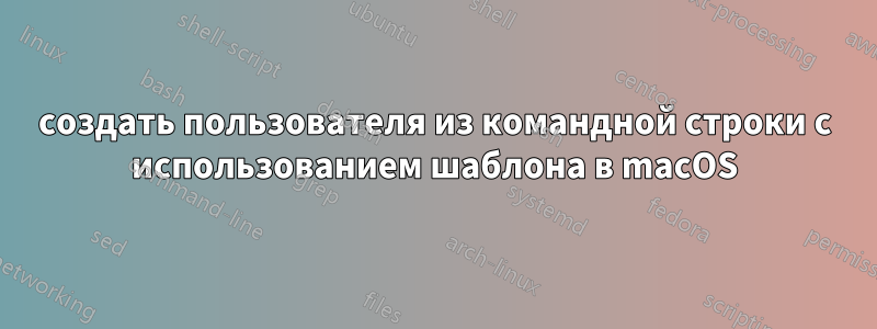 создать пользователя из командной строки с использованием шаблона в macOS