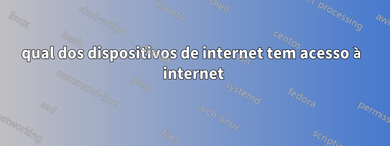 qual dos dispositivos de internet tem acesso à internet