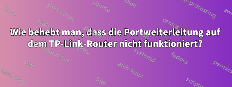 Wie behebt man, dass die Portweiterleitung auf dem TP-Link-Router nicht funktioniert?