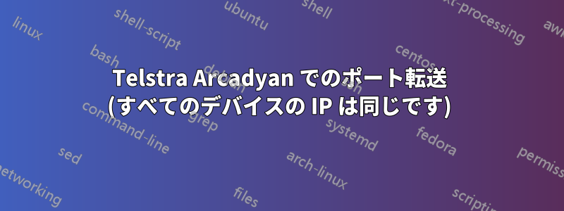 Telstra Arcadyan でのポート転送 (すべてのデバイスの IP は同じです)