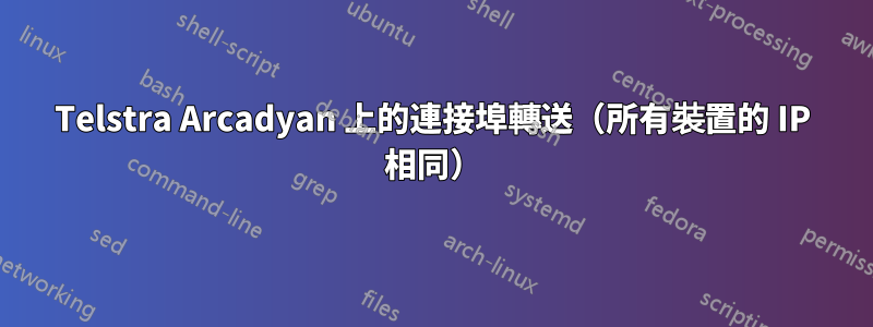 Telstra Arcadyan 上的連接埠轉送（所有裝置的 IP 相同）