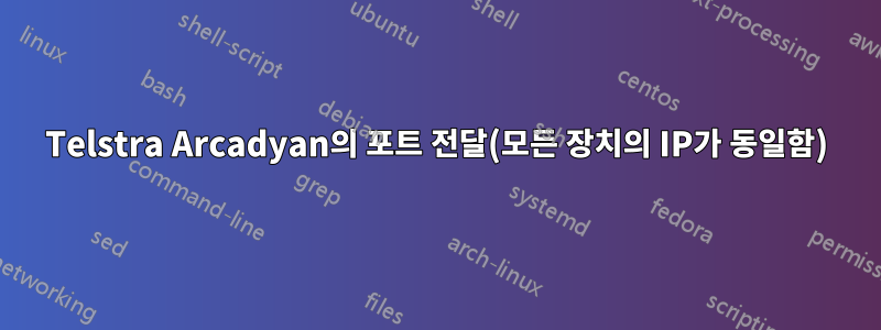 Telstra Arcadyan의 포트 전달(모든 장치의 IP가 동일함)