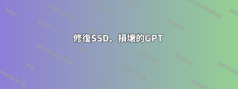 修復SSD、損壞的GPT