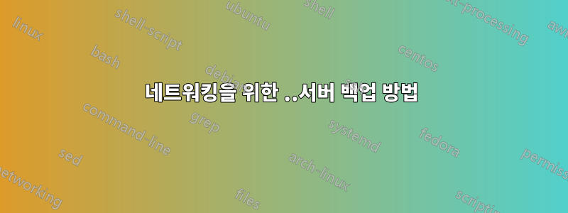 네트워킹을 위한 ..서버 백업 방법