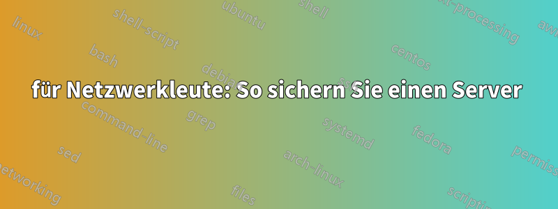 für Netzwerkleute: So sichern Sie einen Server