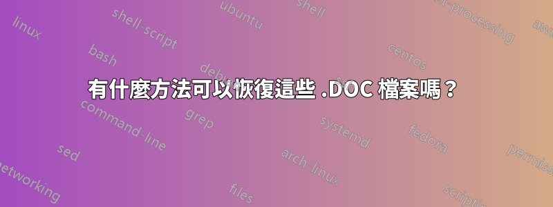 有什麼方法可以恢復這些 .DOC 檔案嗎？