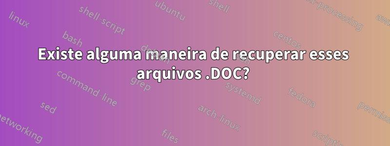 Existe alguma maneira de recuperar esses arquivos .DOC?