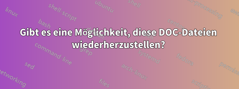 Gibt es eine Möglichkeit, diese DOC-Dateien wiederherzustellen?