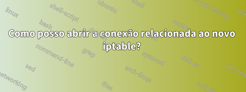 Como posso abrir a conexão relacionada ao novo iptable?