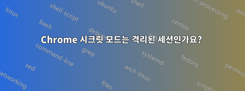 Chrome 시크릿 모드는 격리된 세션인가요?