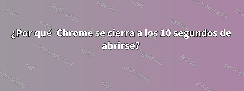 ¿Por qué Chrome se cierra a los 10 segundos de abrirse?