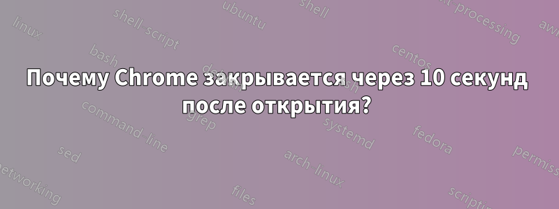 Почему Chrome закрывается через 10 секунд после открытия?