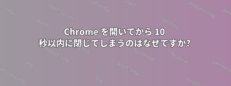 Chrome を開いてから 10 秒以内に閉じてしまうのはなぜですか?