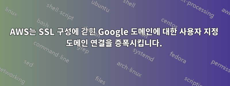 AWS는 SSL 구성에 갇힌 Google 도메인에 대한 사용자 지정 도메인 연결을 증폭시킵니다.