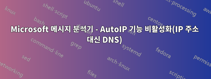 Microsoft 메시지 분석기 - AutoIP 기능 비활성화(IP 주소 대신 DNS)