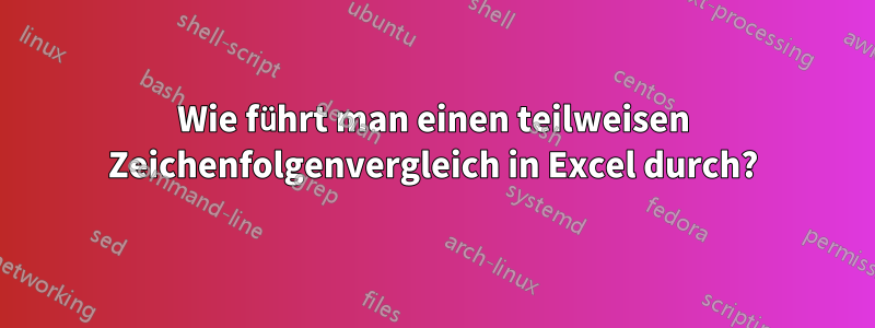 Wie führt man einen teilweisen Zeichenfolgenvergleich in Excel durch?