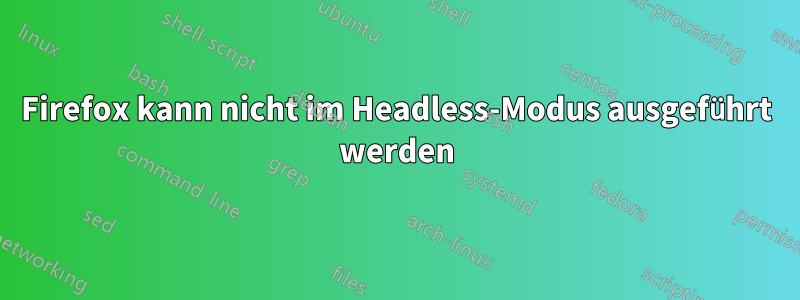 Firefox kann nicht im Headless-Modus ausgeführt werden