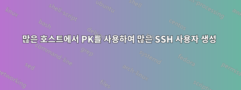 많은 호스트에서 PK를 사용하여 많은 SSH 사용자 생성