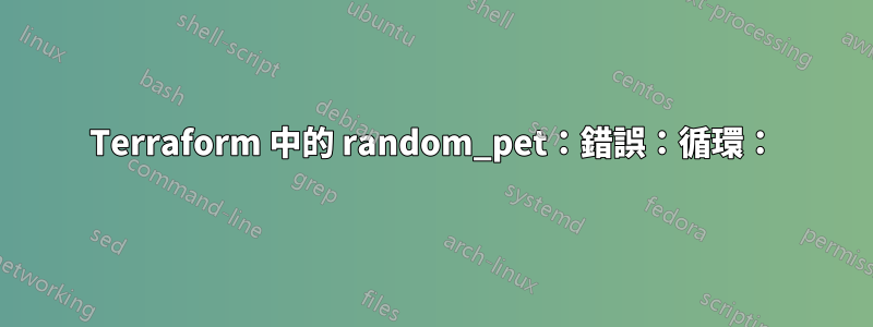 Terraform 中的 random_pet：錯誤：循環：